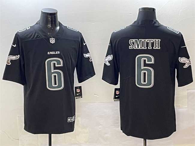 Mens Philadelphia Eagles #6 DeVonta Smith Black Fashion New Vapor Untouchable Limited Stitched Jersey Dzhi